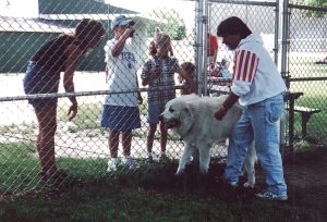 Charlie & Terry talk to some kids who were playing softball